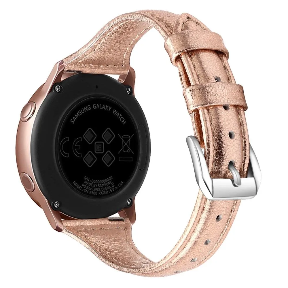 22mm Universal simple genuine leather watch strap with - Rose Gold