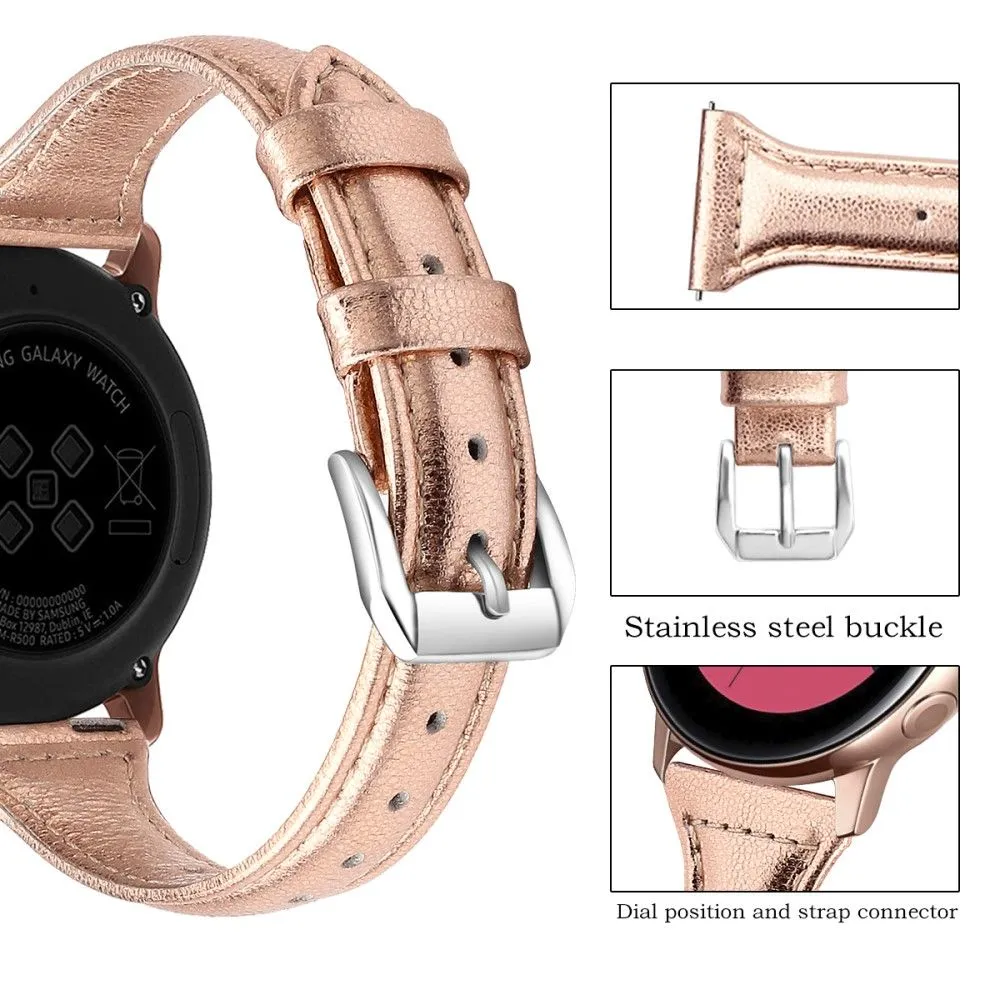 22mm Universal simple genuine leather watch strap with - Rose Gold