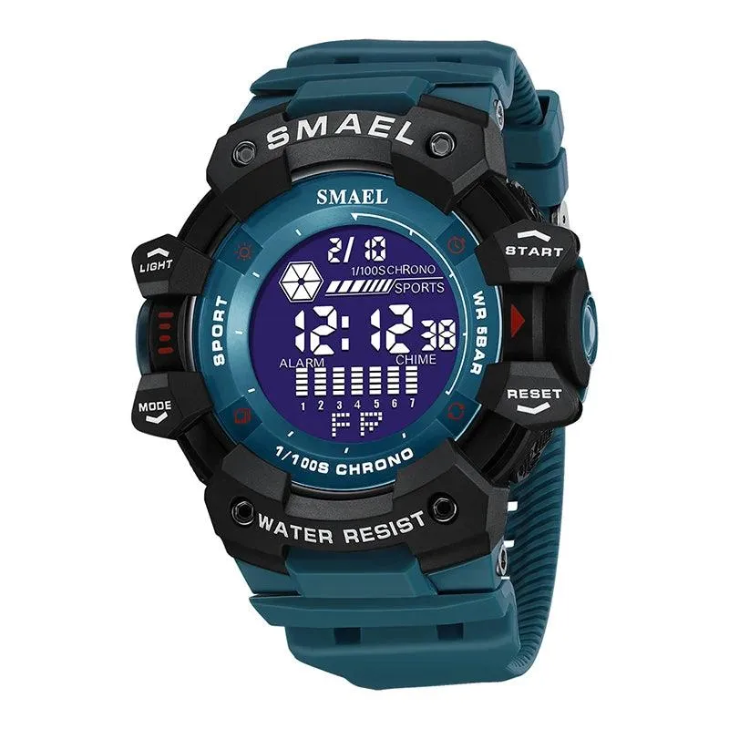 AMSW8050 Men's Simple Watch: Rugged Sport Elegance with LED Digital Precision