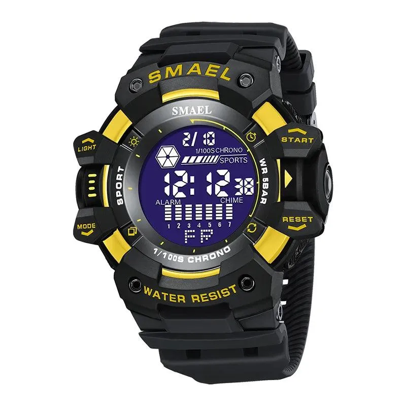 AMSW8050 Men's Simple Watch: Rugged Sport Elegance with LED Digital Precision