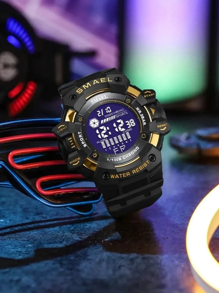 AMSW8050 Men's Simple Watch: Rugged Sport Elegance with LED Digital Precision