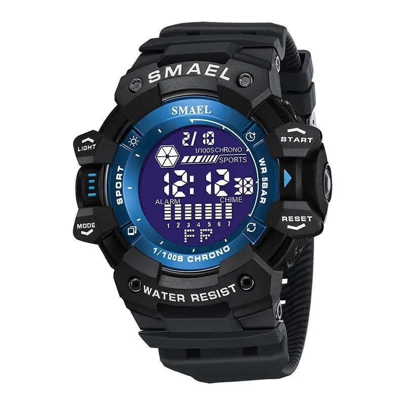 AMSW8050 Men's Simple Watch: Rugged Sport Elegance with LED Digital Precision