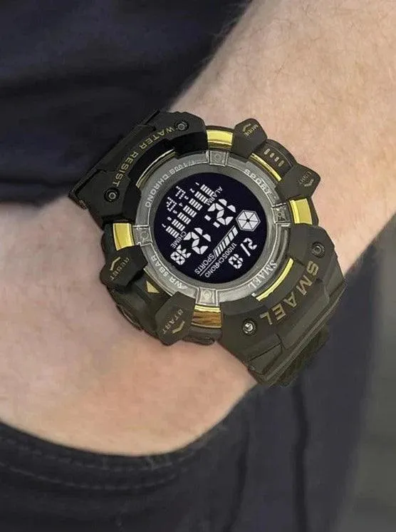 AMSW8050 Men's Simple Watch: Rugged Sport Elegance with LED Digital Precision