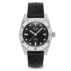 Aquastar Model 60 Black Dial on Tropic Strap