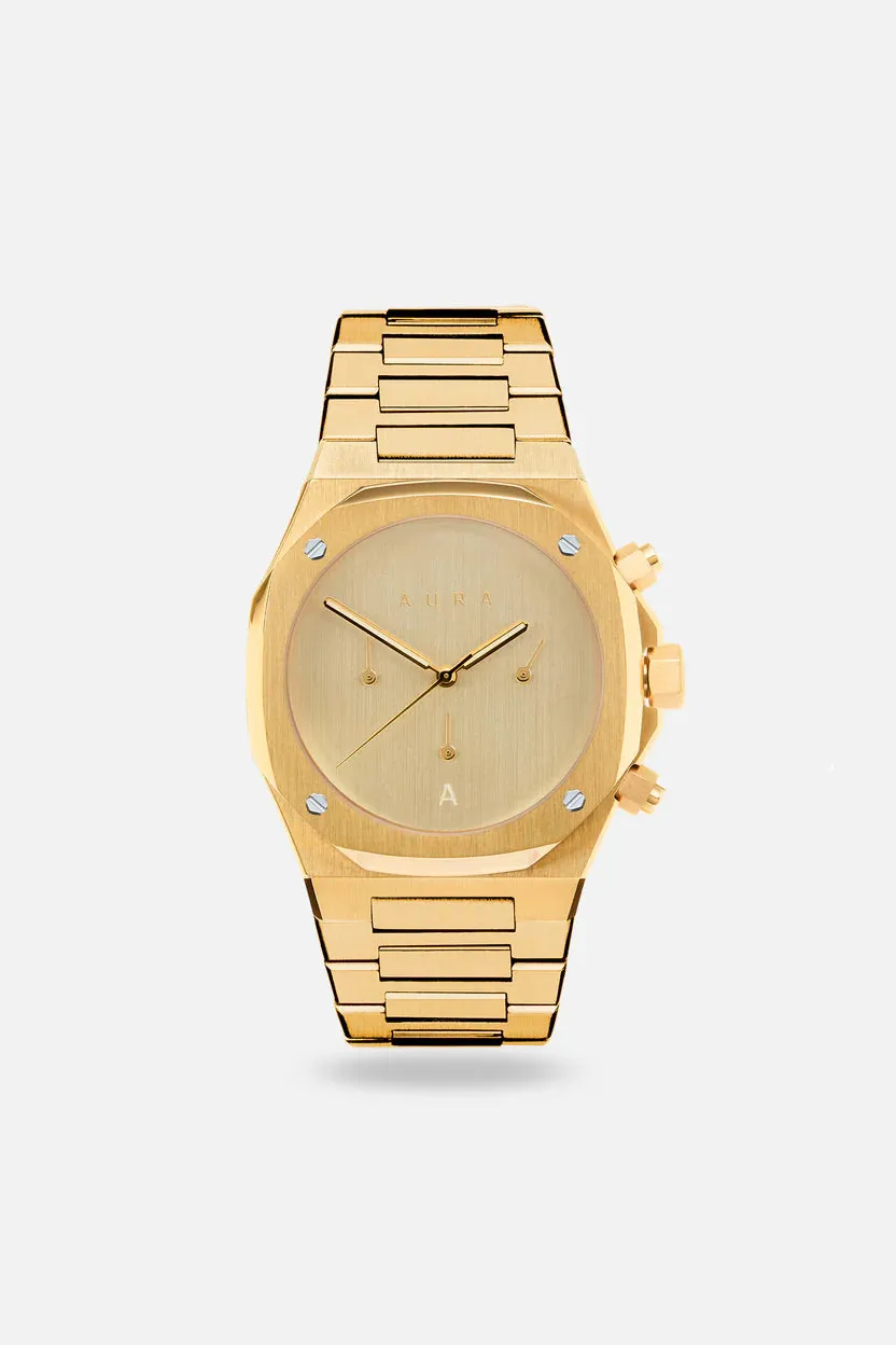 AURA WATCHES 1023 CHRONOGRAPH GOLD