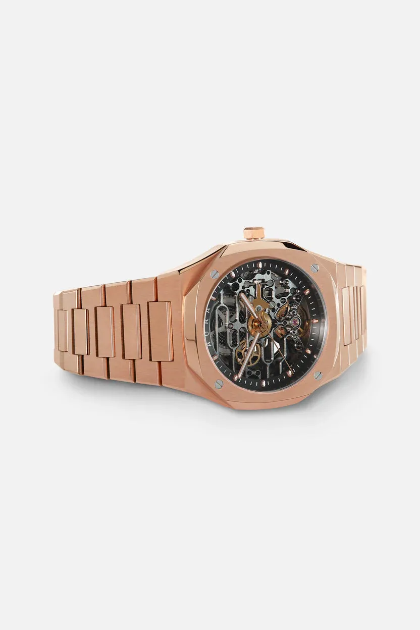 AURA WATCHES SKELETON 001 ROSE 40MM