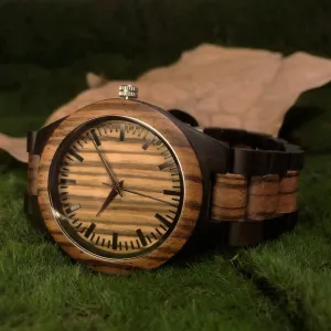 Bolivia - Ebony & Zebrawood Minimal Watch