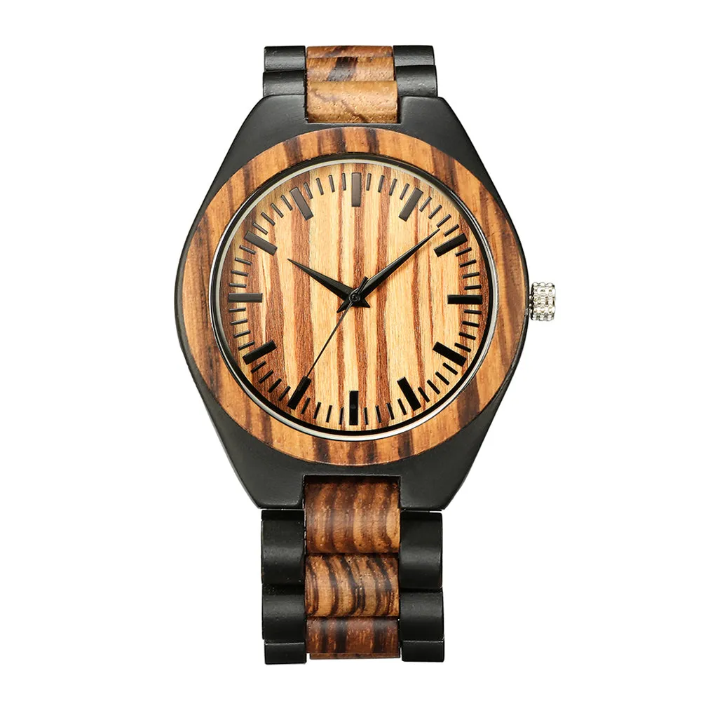 Bolivia - Ebony & Zebrawood Minimal Watch