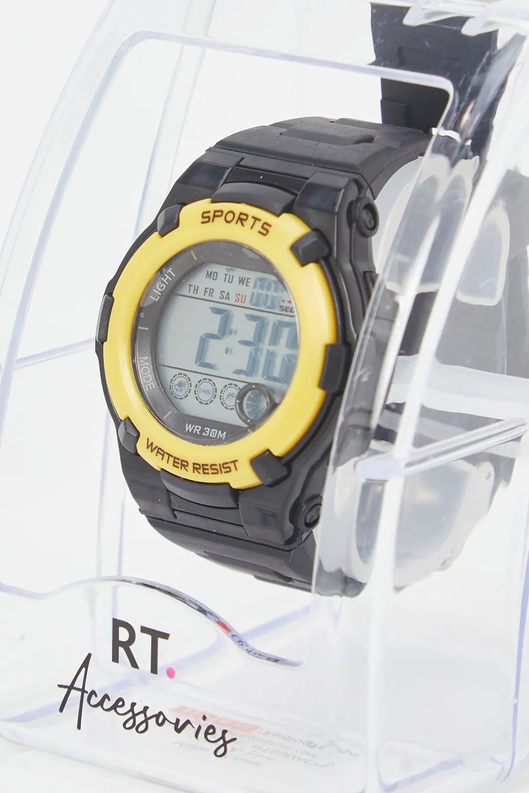 Boys Yellow And Black Multifunctional Digital Watch