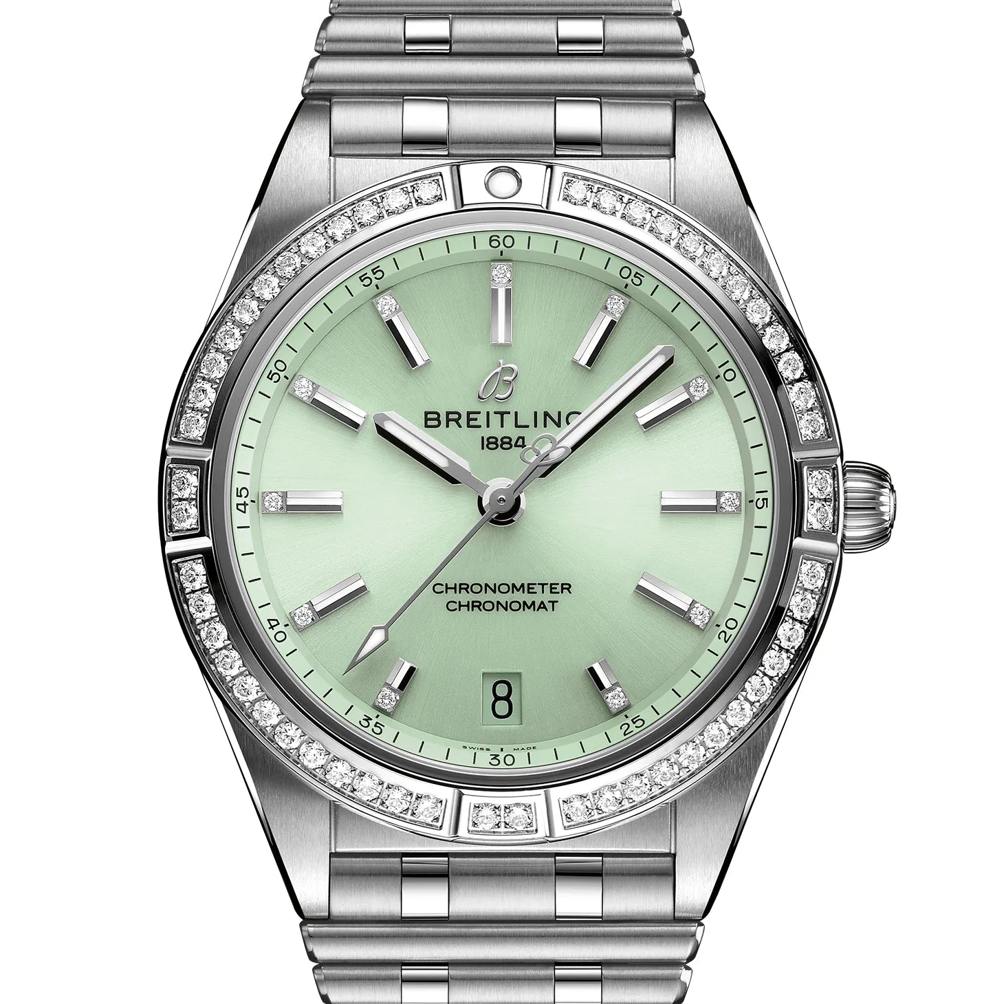 Breitling Chronomat Automatic 36 with Diamond Bezel and Green Dial