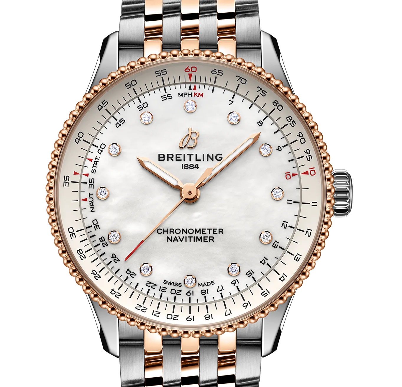 Breitling Navitimer Automatic 36mm Watch with Mother-of-Pearl Dial