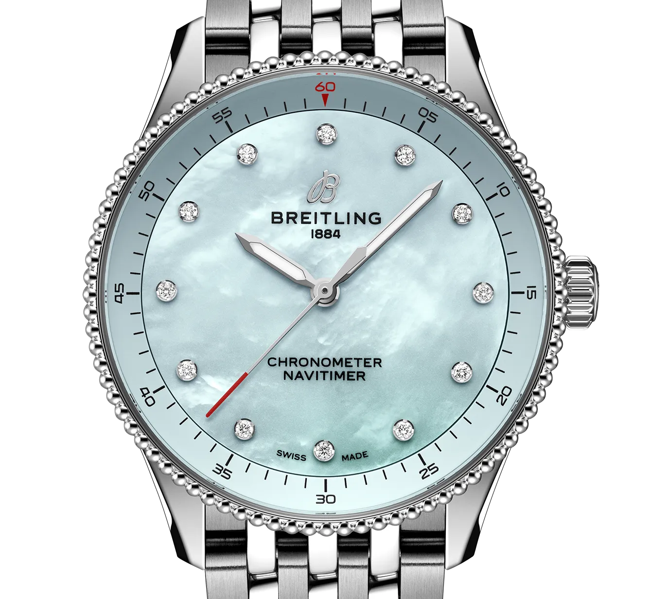 Breitling Navitimer Quartz 32mm Watch with Blue Mother-of-Pearl Dial