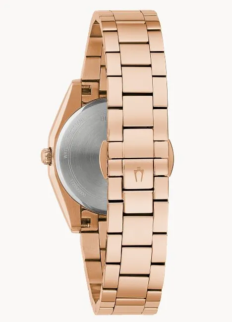 Bulova "Surveyor" Rose Gold Tone Diamond Watch (I6935)