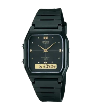 Casio - Duo Gents Black and Gold Watch