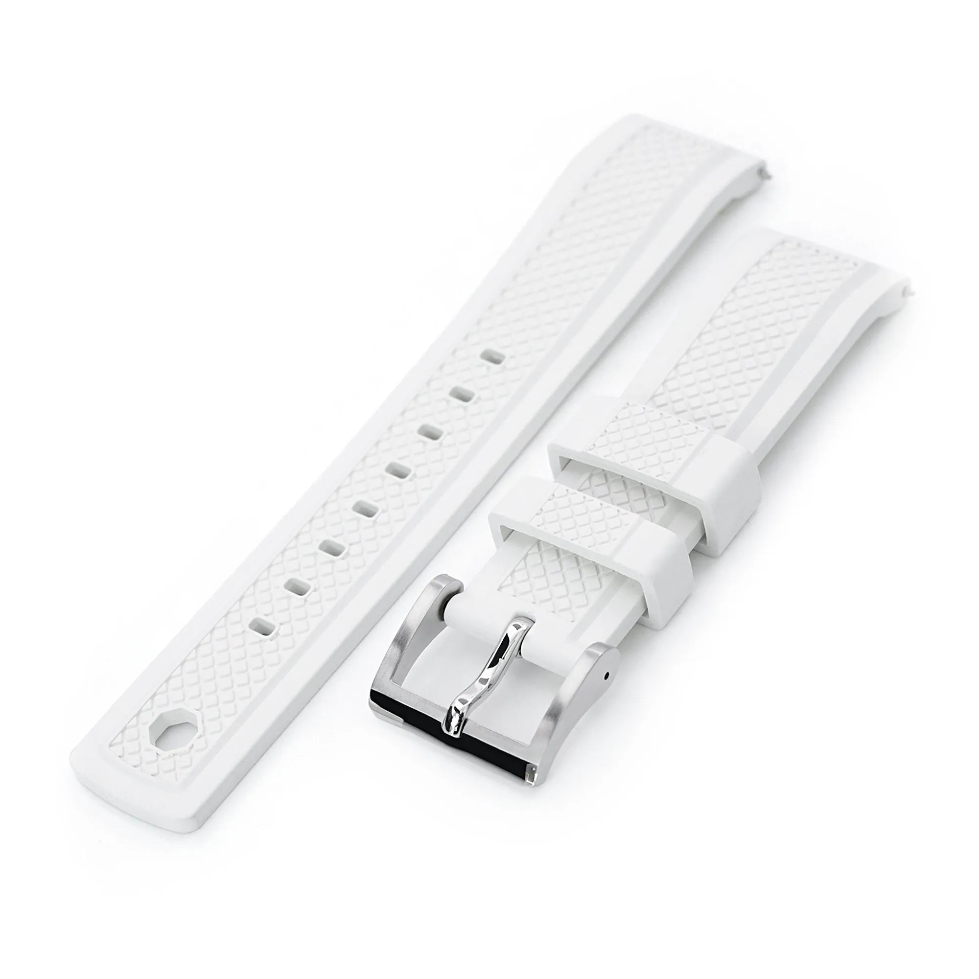 Crisscross White FKM Quick Release Rubber Strap