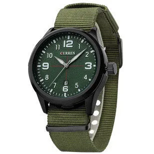 Curren Luxury Brand Nylon Strap Analog Display Date Men's Quartz Watch Casual Watch Men Wristwatch