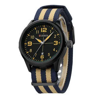 Curren Luxury Brand Nylon Strap Analog Display Date Men's Quartz Watch Casual Watch Men Wristwatch