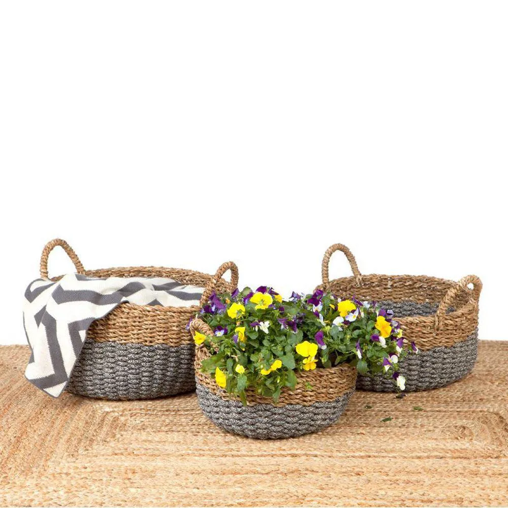 Dohar Large Round Seagrass Storage Basket