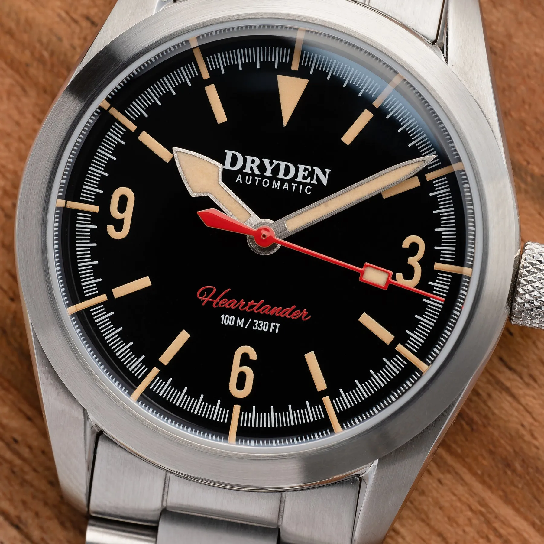 Dryden Heartlander Automatic Field Watch - Black Vintage