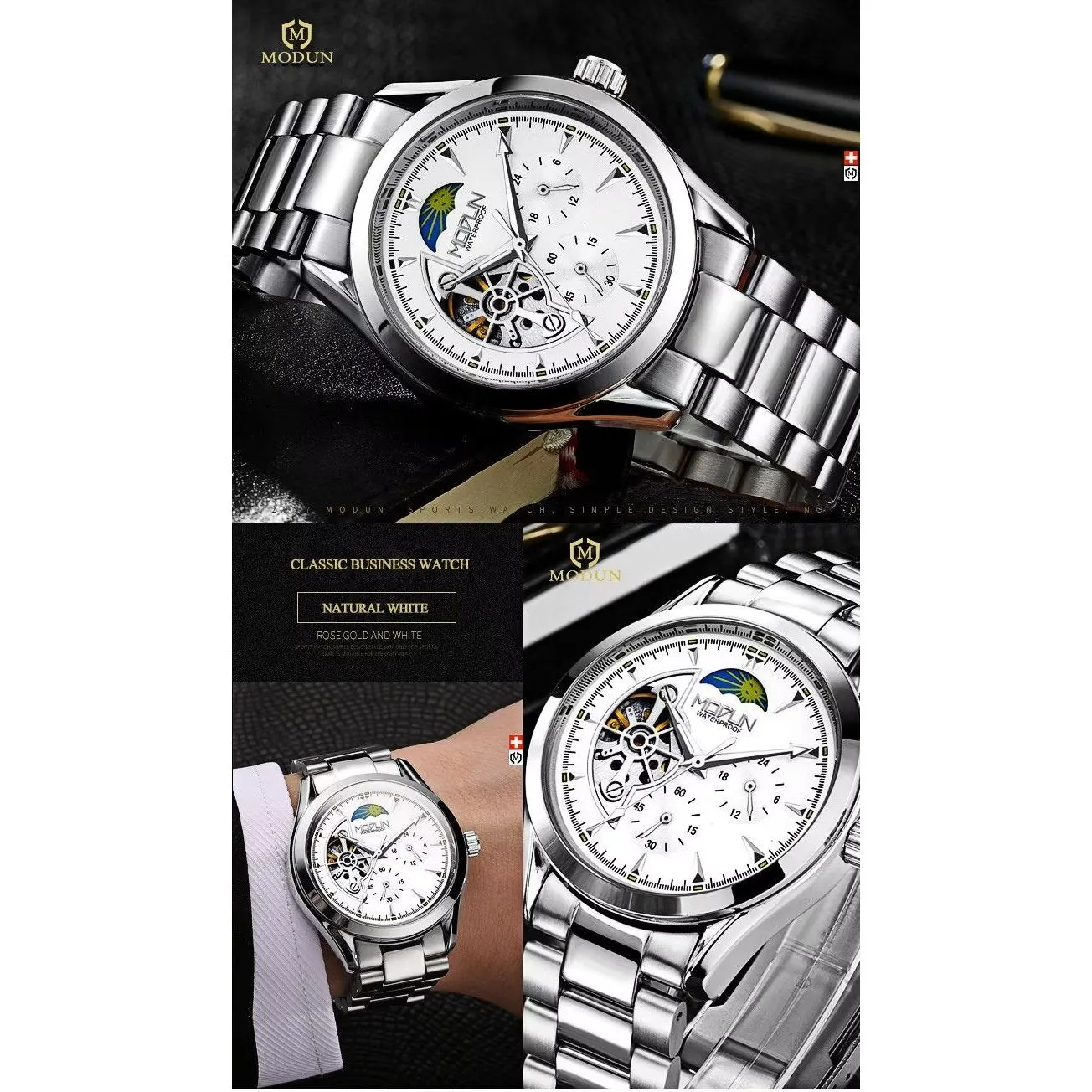 Elegant Quartz T35 Crystal Glass Mechanical Watch