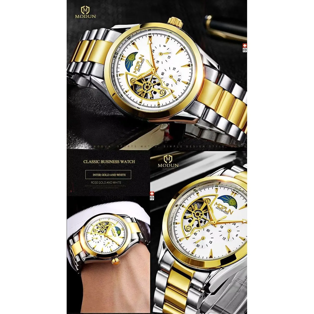 Elegant Quartz T35 Crystal Glass Mechanical Watch