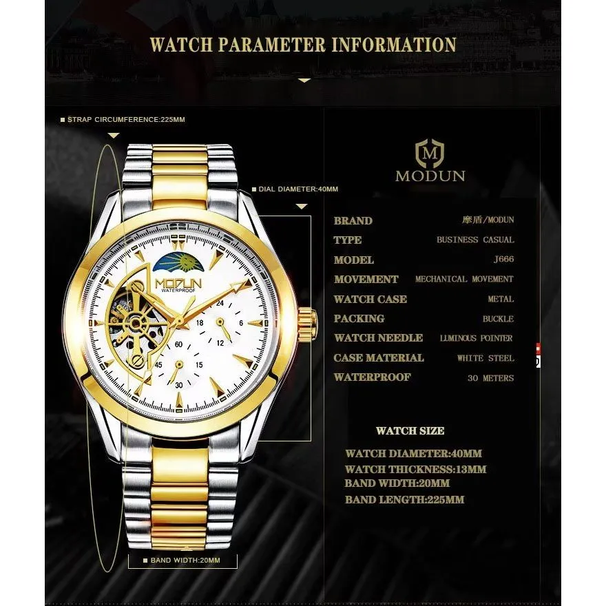 Elegant Quartz T35 Crystal Glass Mechanical Watch