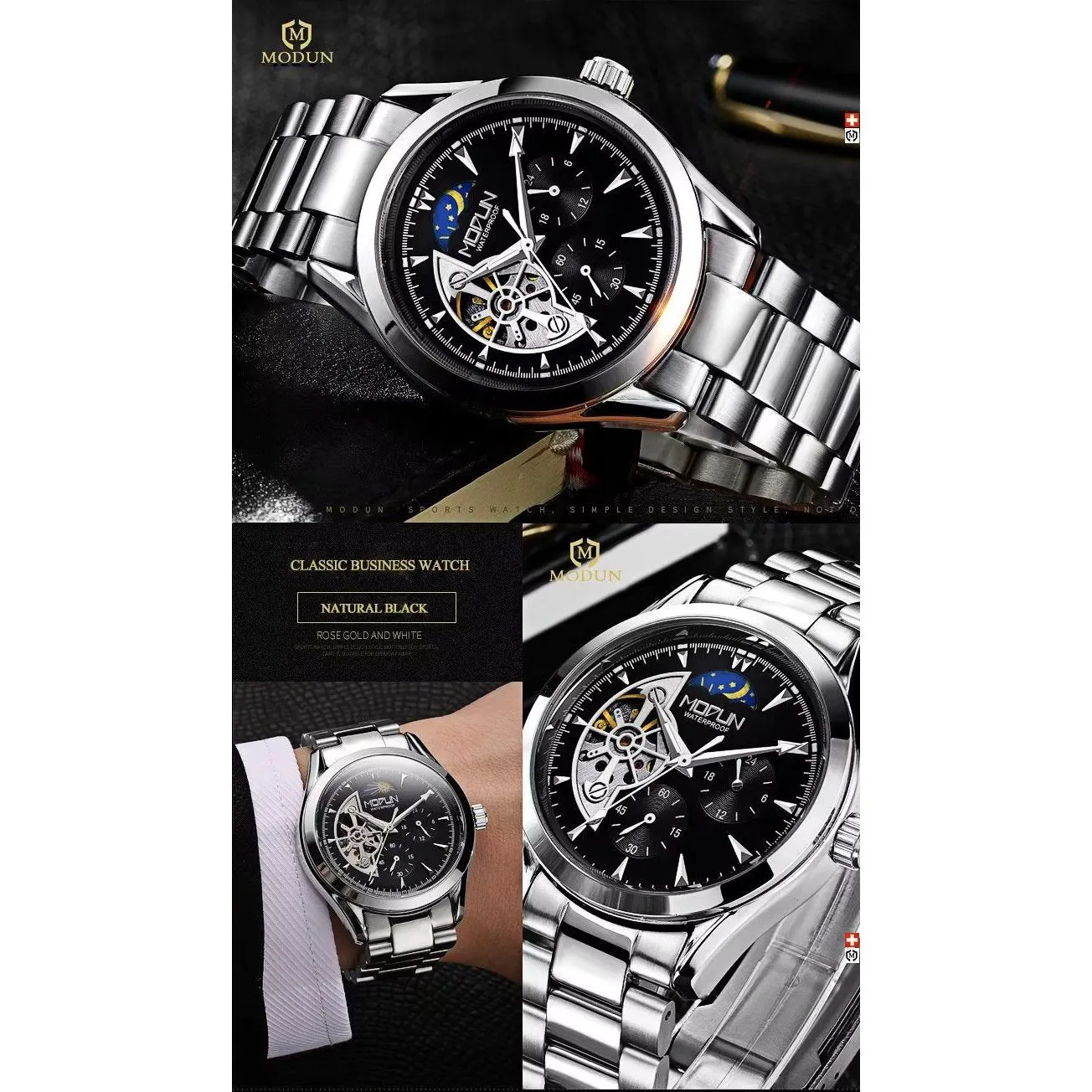 Elegant Quartz T35 Crystal Glass Mechanical Watch