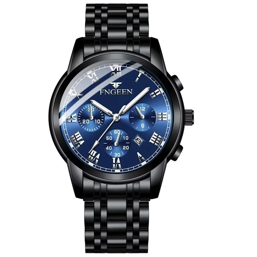 Elegant Steel Band Quartz Men's Sporty Watch