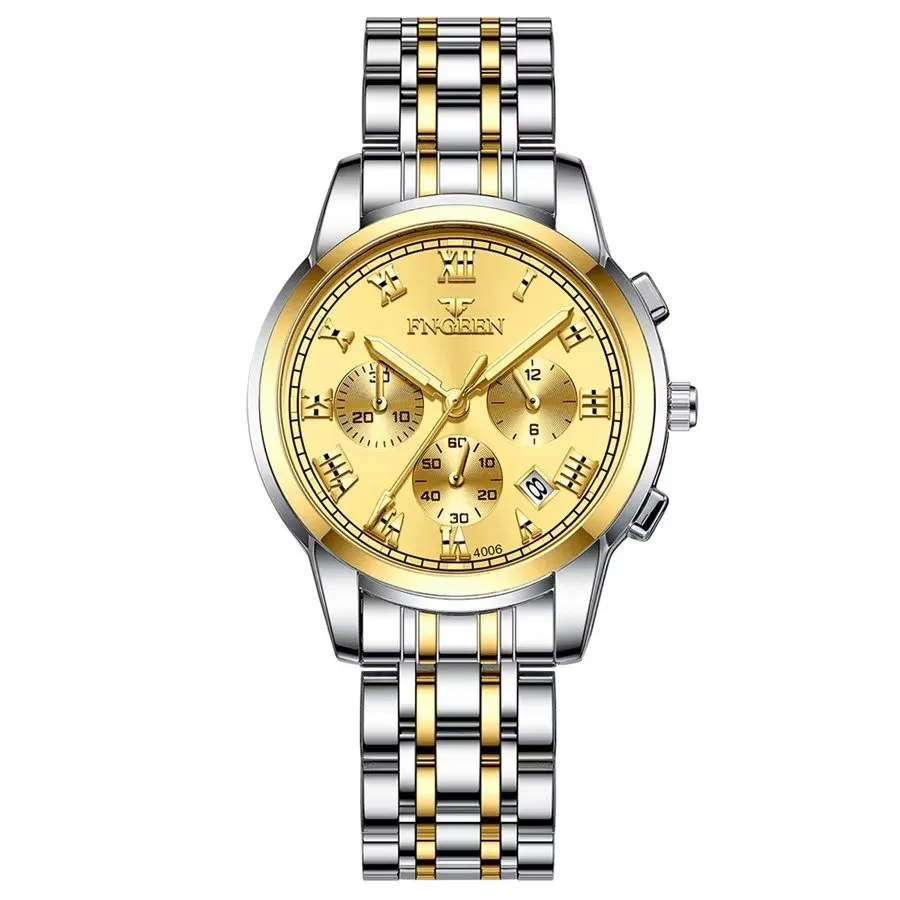 Elegant Steel Band Quartz Men's Sporty Watch