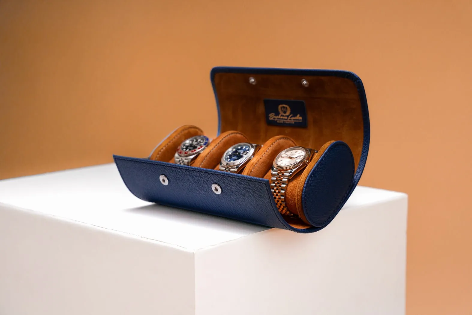 Galata - Saffiano Navy Blue Watch Roll