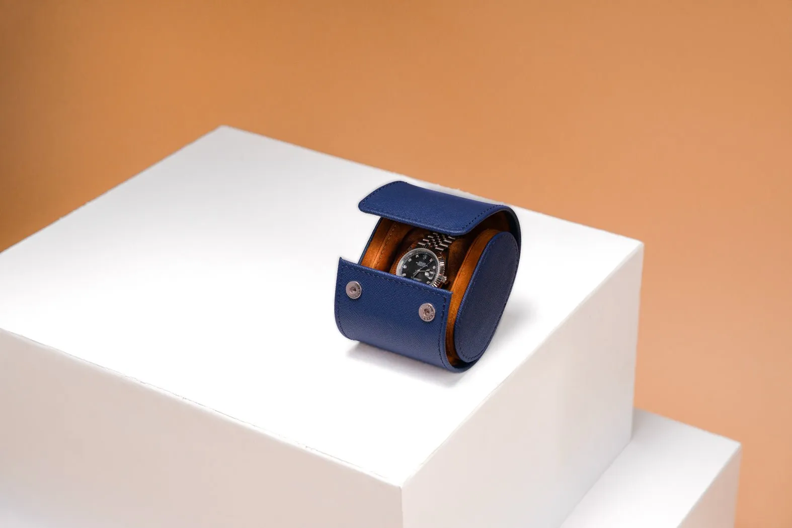 Galata - Saffiano Navy Blue Watch Roll