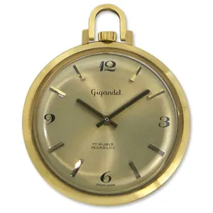 Gigandet 14kt Gold Mens Vintage Open Face Pocket Watch - 1970's