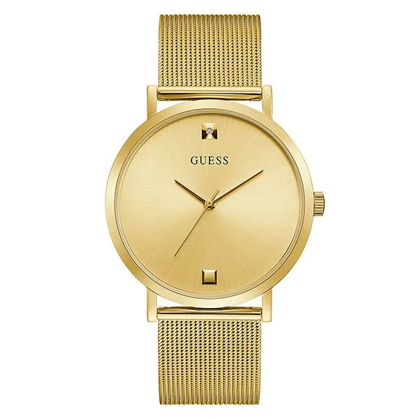 Guess SuperNova Gold Mesh Bracelet Gold Dial Quartz Watch for Gents - GW0248G2