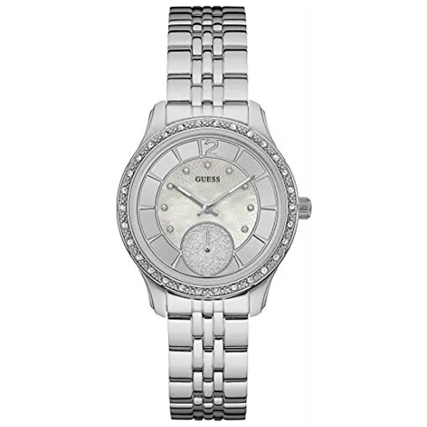 Guess Whitney Silver Stainless Steel Silver Dial Quartz Watch for Ladies - W0931L1