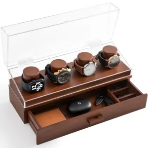 Holme & Hadfield Watch Holder Premium Organizer The Watch Deck Pro Walnut