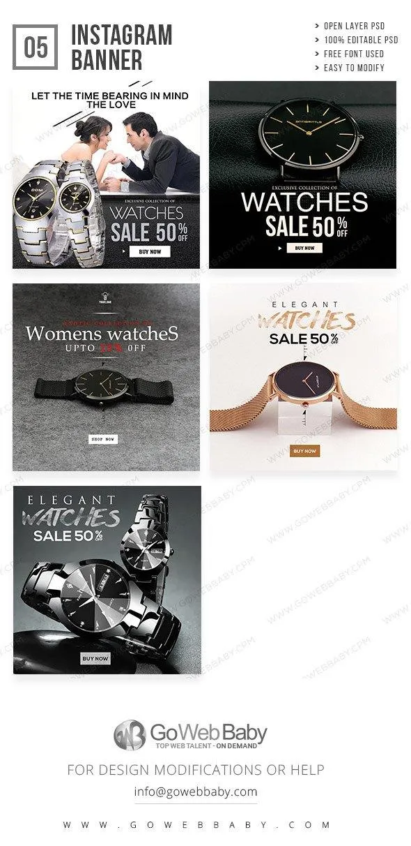 Instagram Ad Banners - Elegant Watches For Men