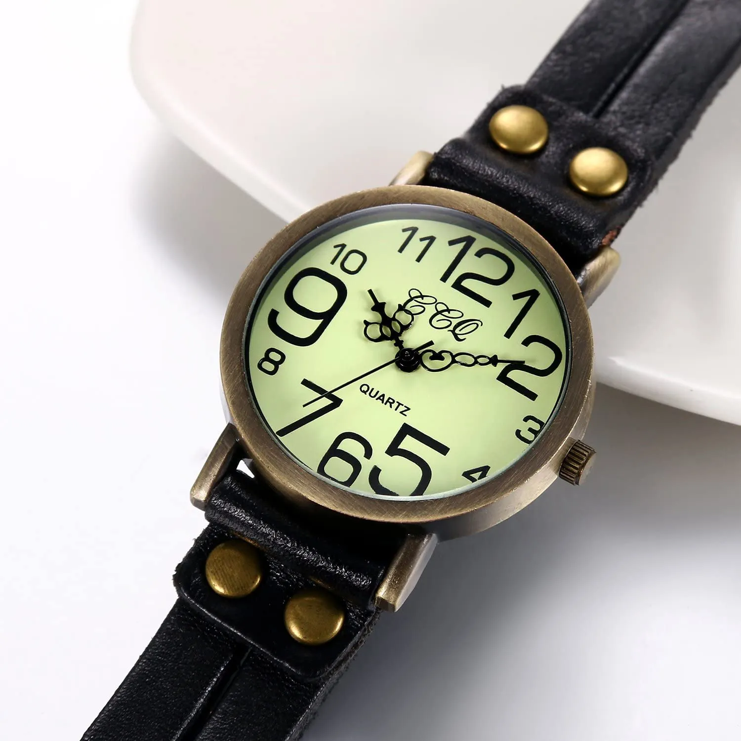 Jewelrywe Women Men Watches Retro Multilayer Leather Bracelet Wrist Watch Easy Read Quartz Watch