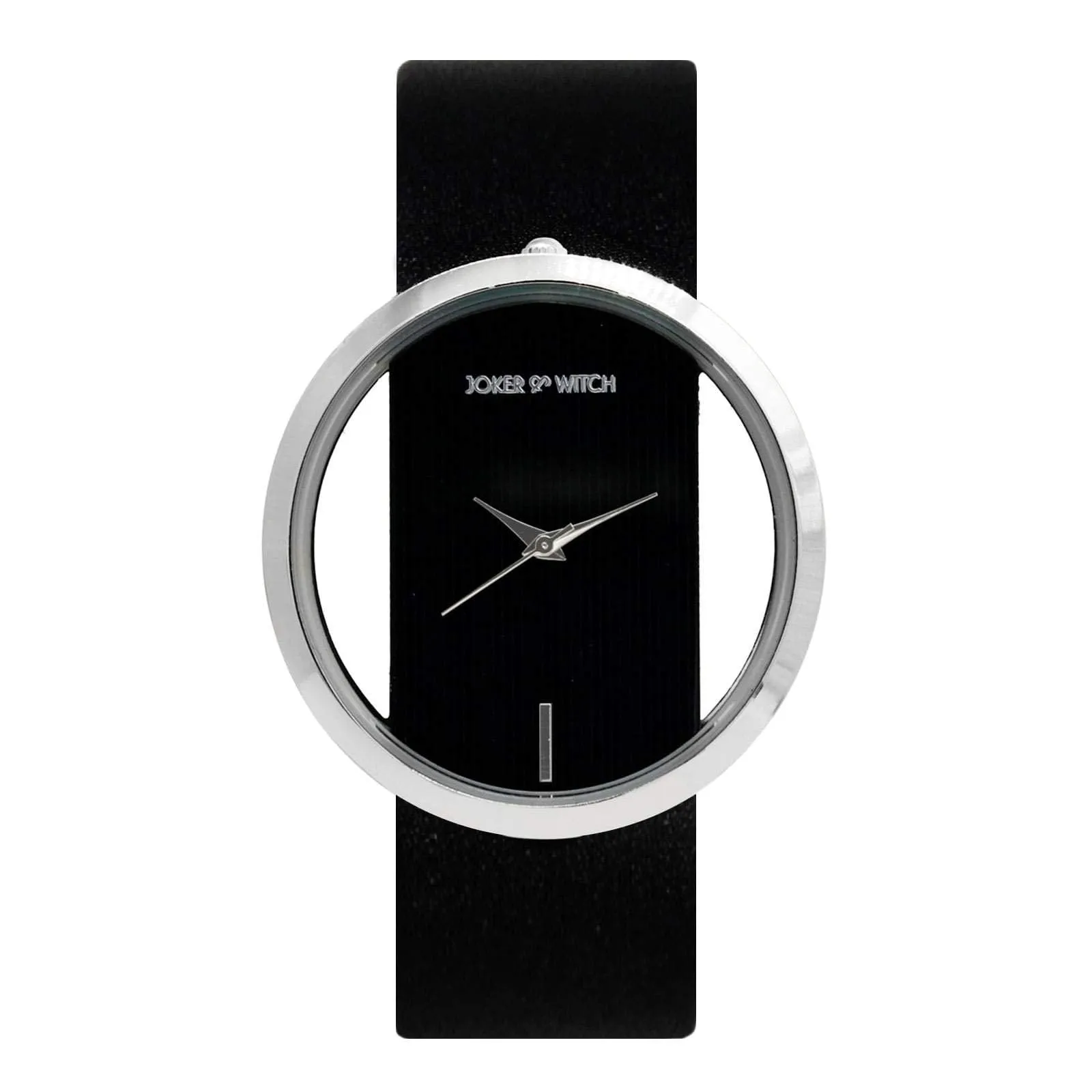 Joker & Witch Leather Minimal Transparent Dial Black Pu Analogue Watch For Women