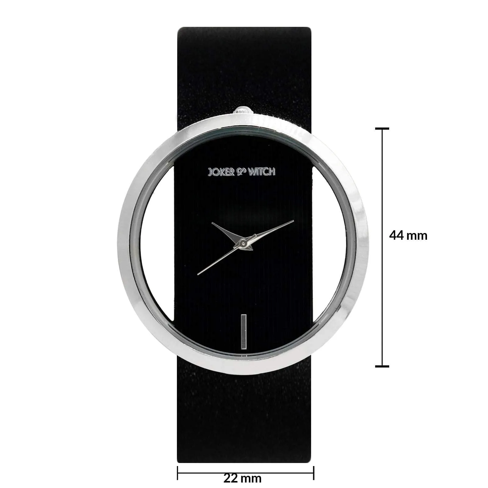 Joker & Witch Leather Minimal Transparent Dial Black Pu Analogue Watch For Women