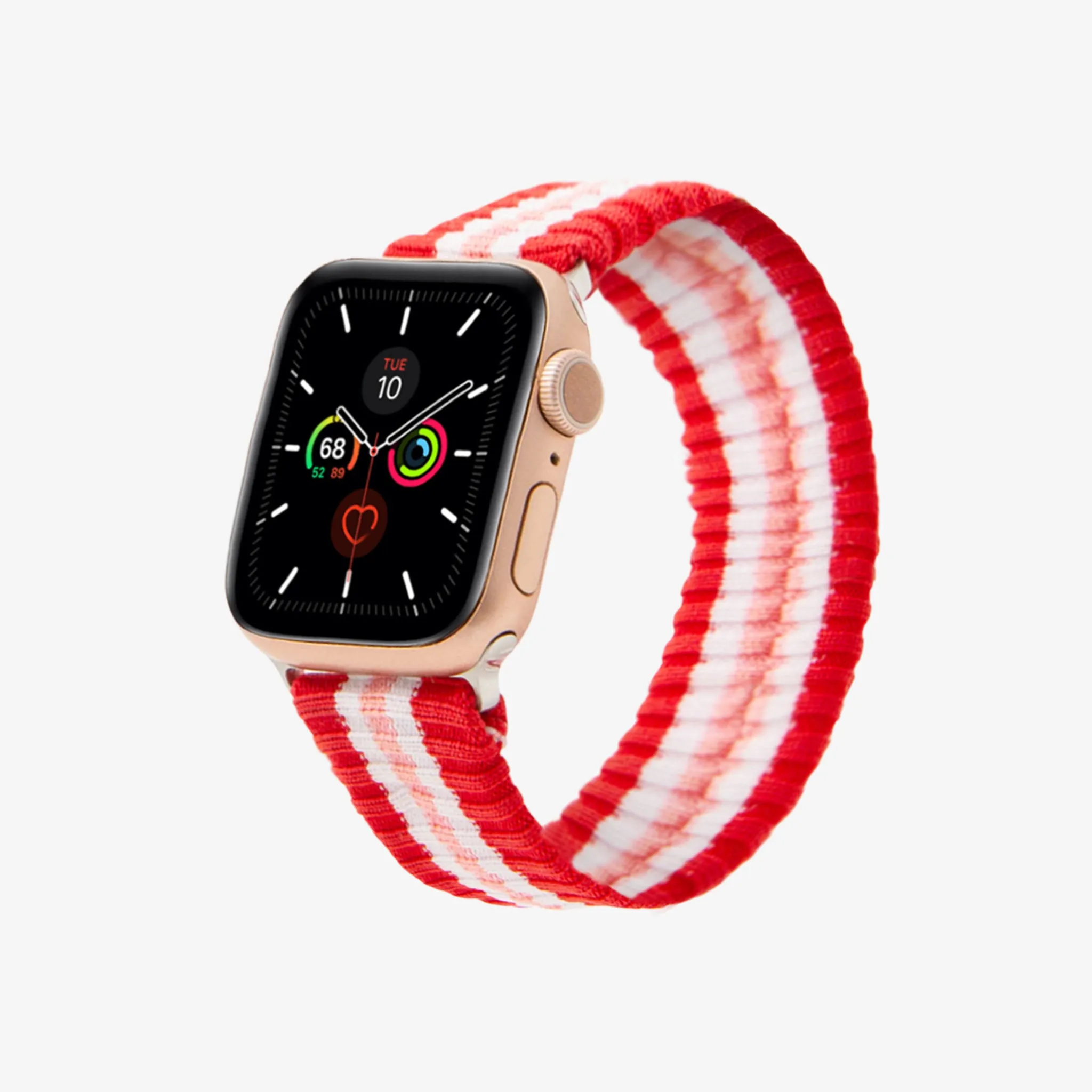 Knit Apple Watch Band - Varsity Red   Pink Stripe