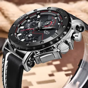 LIGE Watch Luxury Brand Men Analog Leather Sport Watches