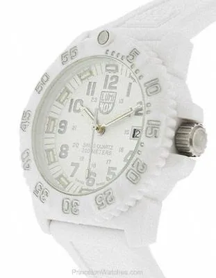 Luminox All-White 38mm Navy Seal Colormark - Silicone Strap - Always Visible