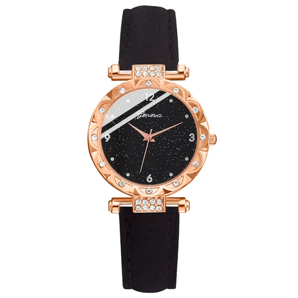 Luxury Rhinestone Women's Wristwatch Set - 5 Elegant Quartz Timepieces for Fashion-Forward Girls and Stylish Gift Bracelets