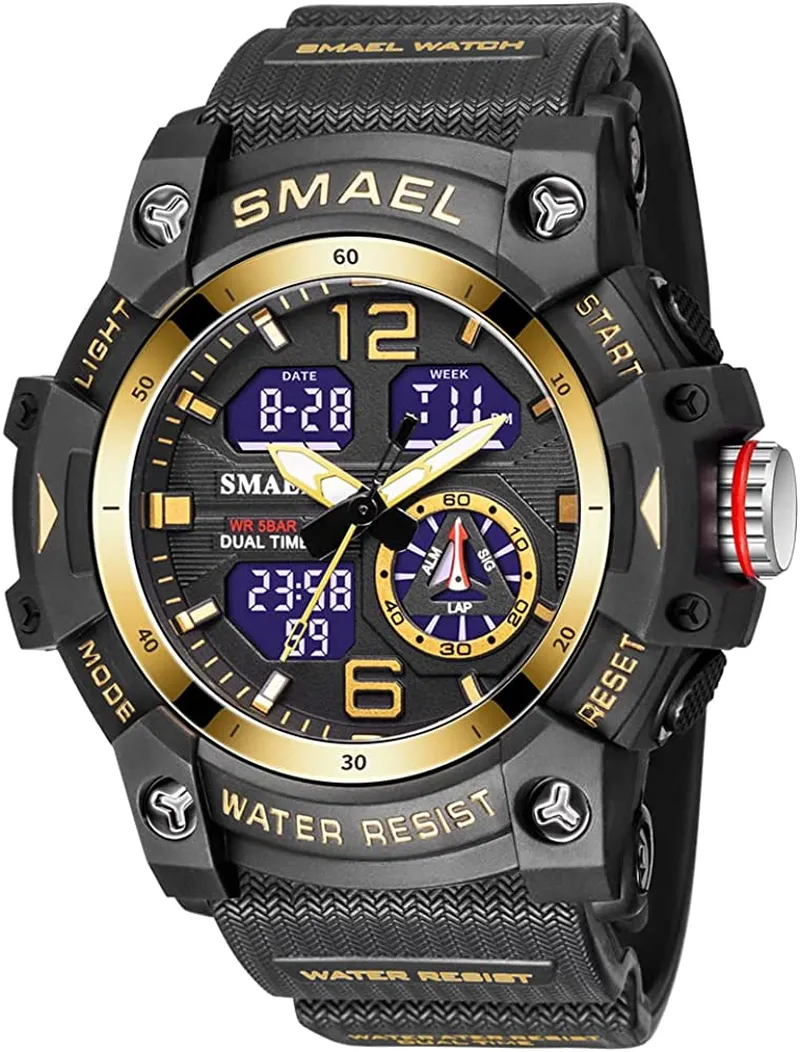 Men's LED Analog Sports Watch with Multiple Displays