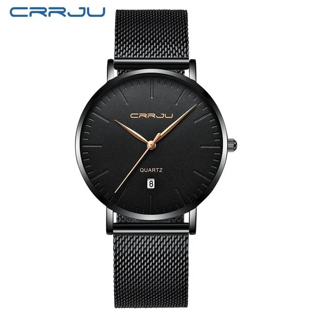 Men's Luxury Blue Waterproof Ultra Thin Date Simple Casual Quartz Watch