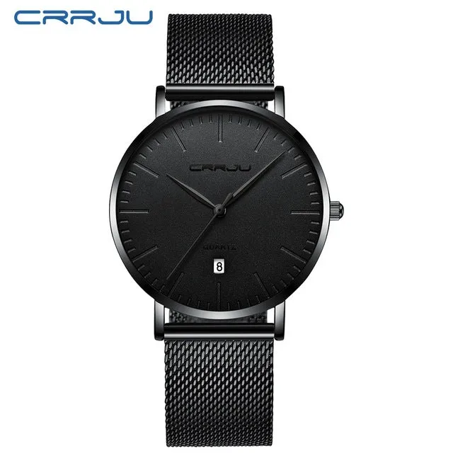 Men's Luxury Blue Waterproof Ultra Thin Date Simple Casual Quartz Watch