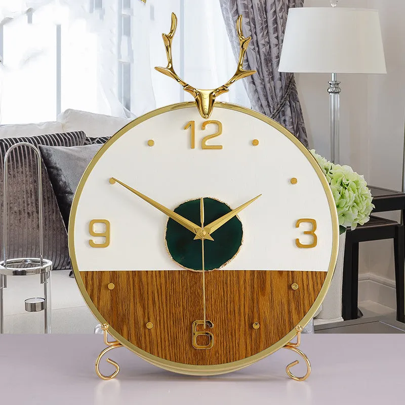 Modern Minimalist Living Room Desktop Decoration Ornaments Creative Agate Mute Clock