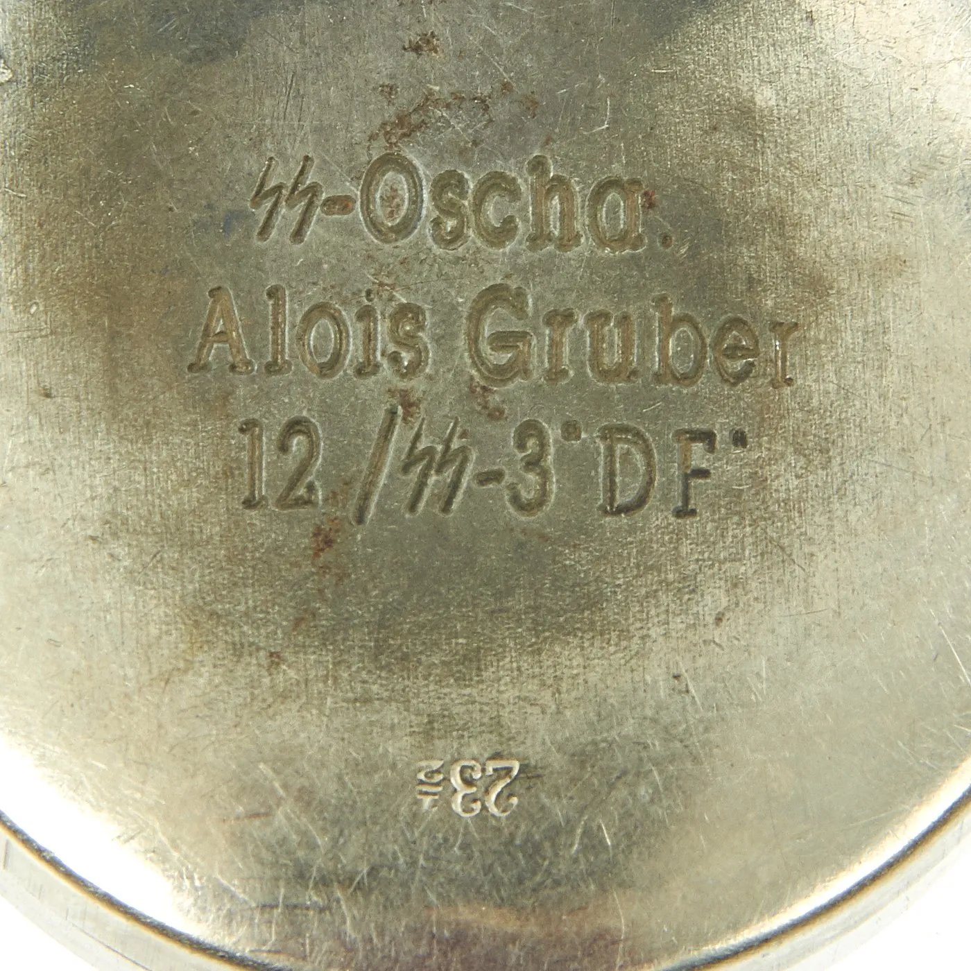 Original German WWII Pocket Watch in Case named to SS - Oberscharführer Alois Gruber - Fully Functional