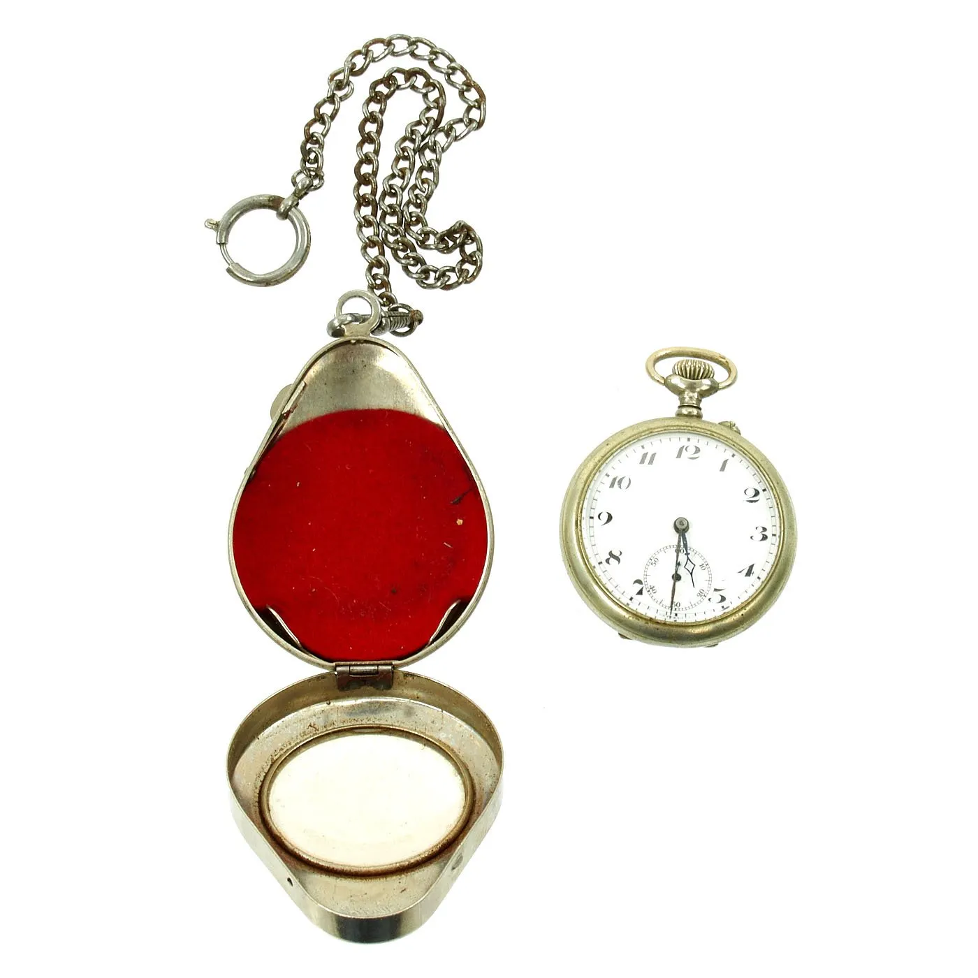 Original German WWII Pocket Watch in Case named to SS - Oberscharführer Alois Gruber - Fully Functional