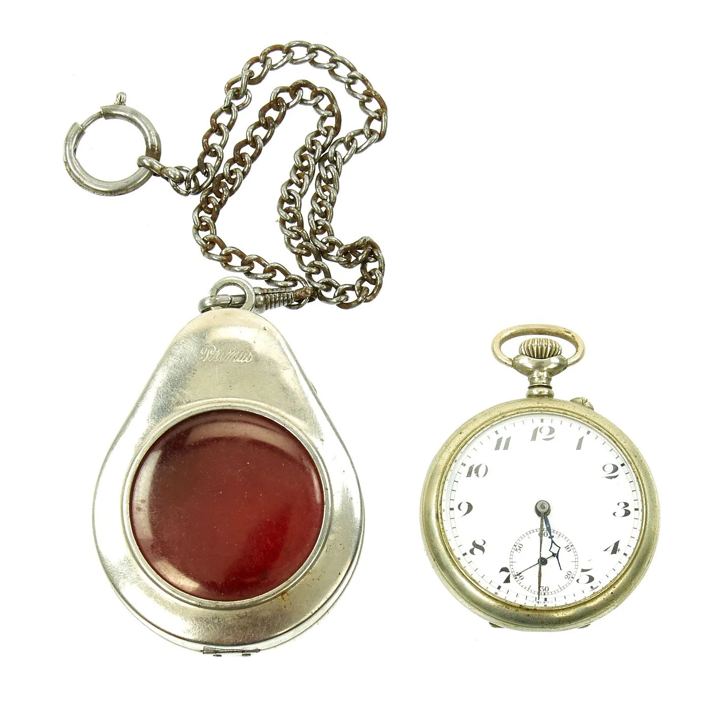 Original German WWII Pocket Watch in Case named to SS - Oberscharführer Alois Gruber - Fully Functional